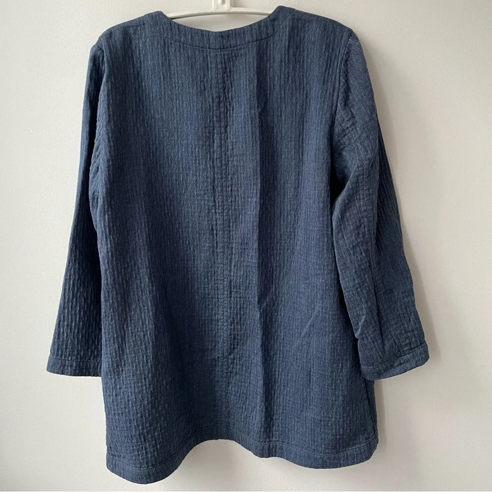 Eileen Fisher Cotton Linen Denim Jacket Size SP - Picture 5 of 7